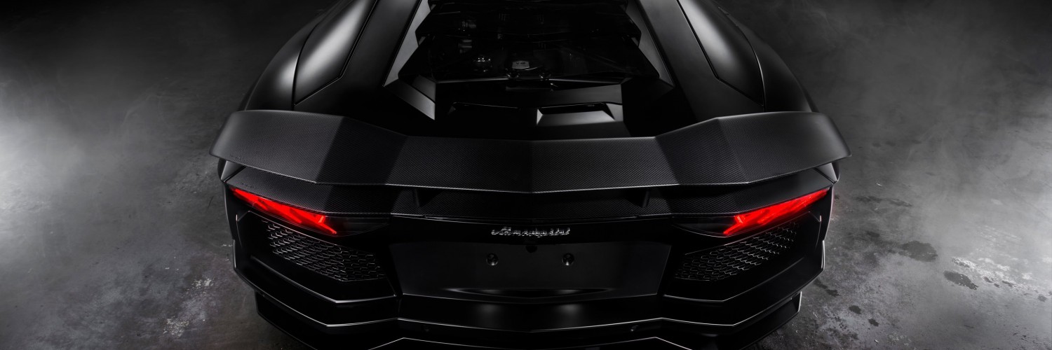 Lamborghini Aventador Matte Black Wallpaper for Social Media Twitter Header