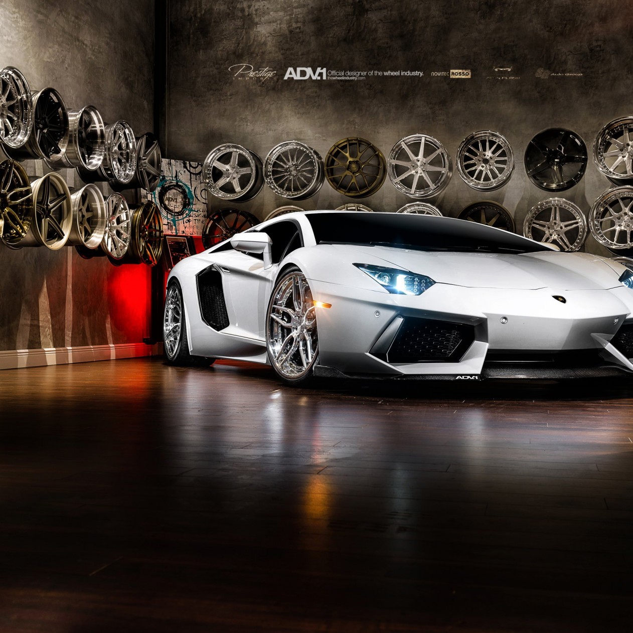 Lamborghini Aventador On ADV.1 Wheels Wallpaper for Apple iPad mini