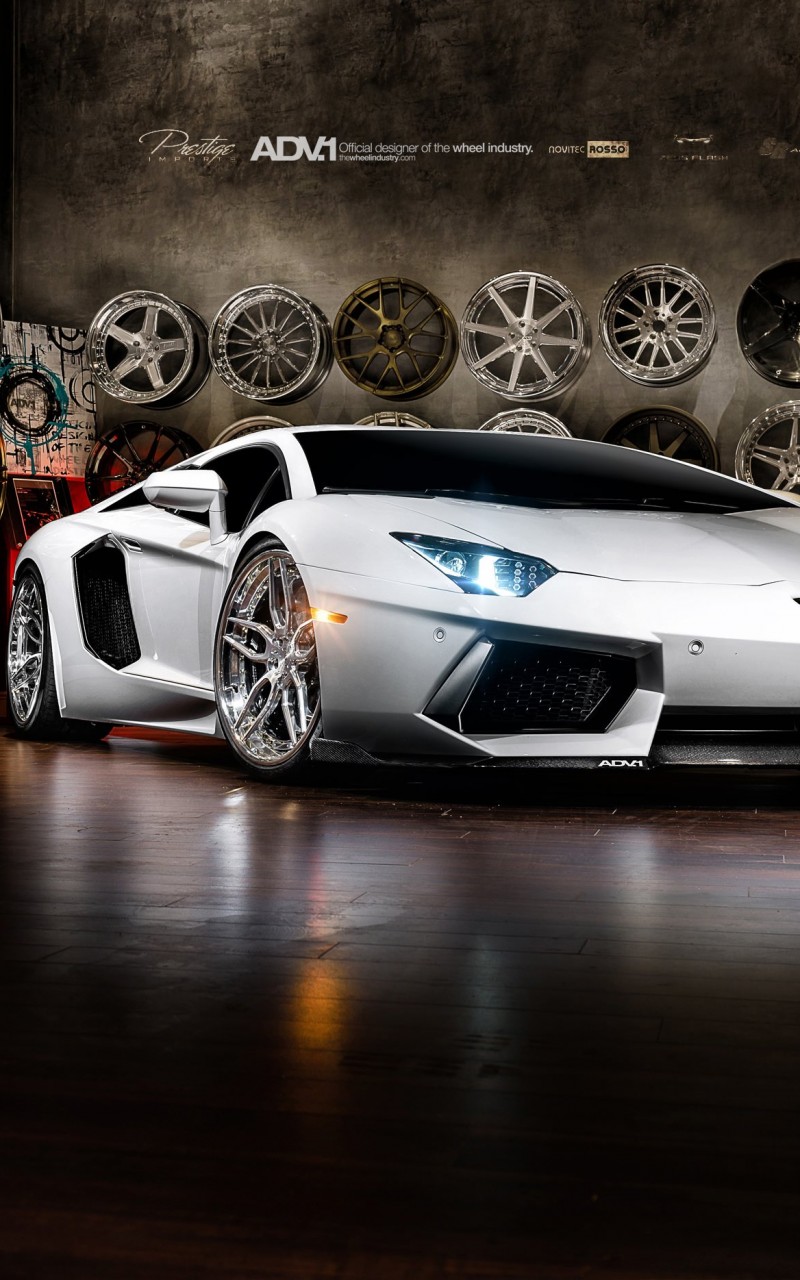 Lamborghini Aventador On ADV.1 Wheels Wallpaper for Amazon Kindle Fire HD