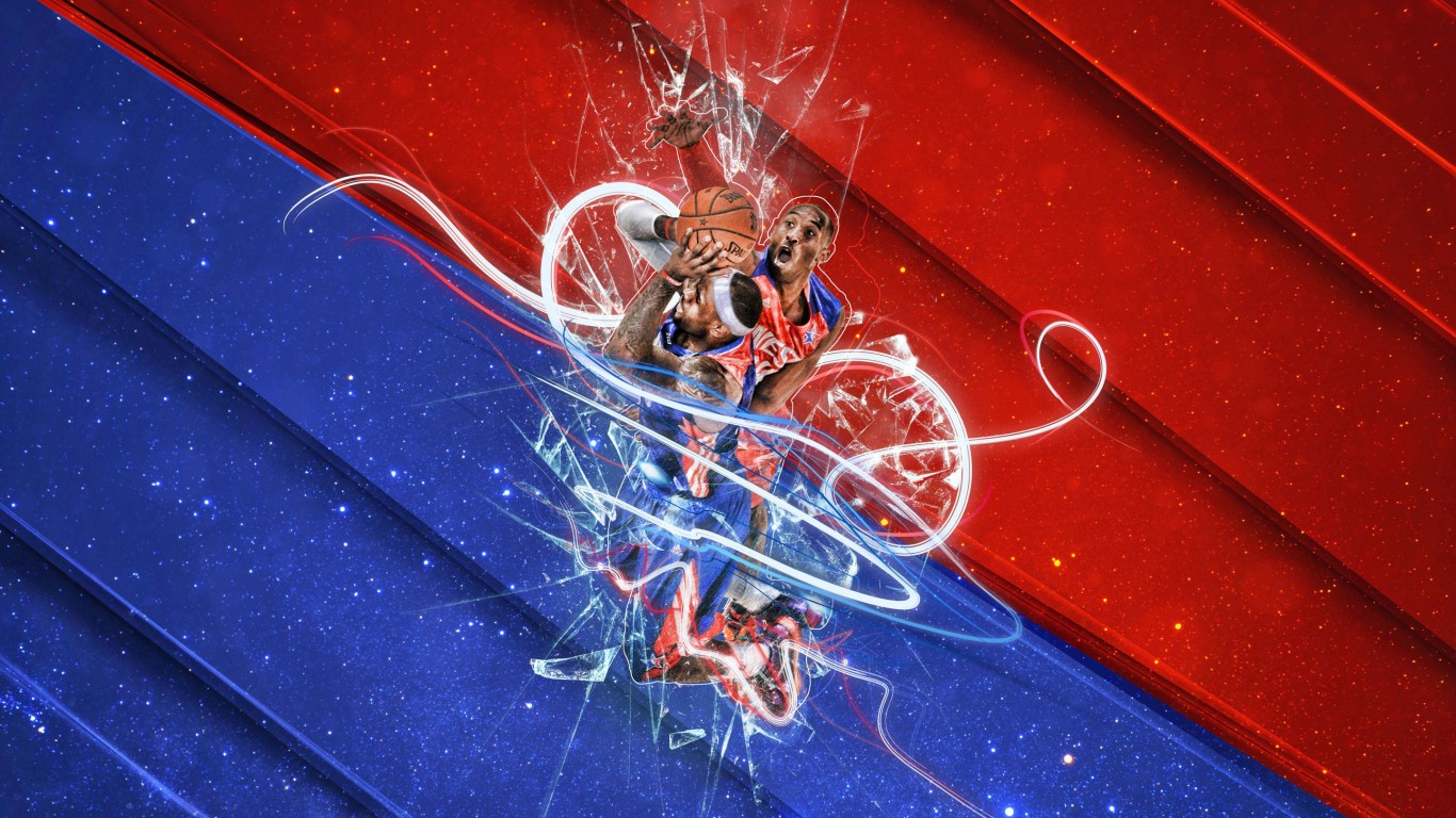 LeBron James Vs Kobe Bryant - NBA - Basketball Wallpaper for Desktop 1366x768