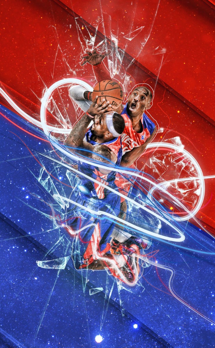 LeBron James Vs Kobe Bryant - NBA - Basketball Wallpaper for Apple iPhone 4 / 4s