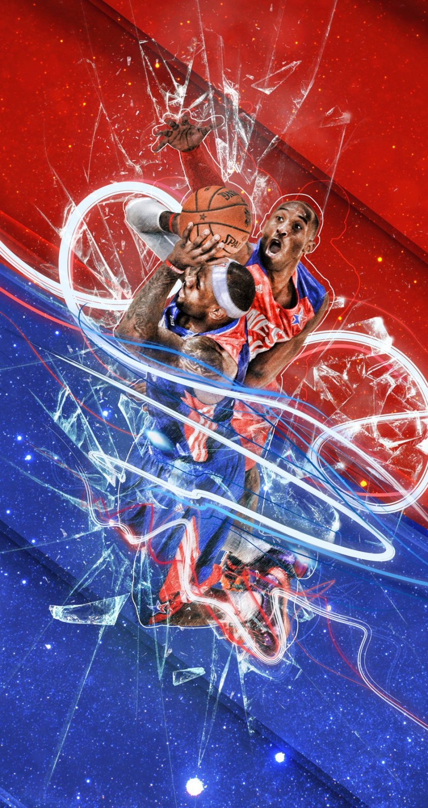 LeBron James Vs Kobe Bryant - NBA - Basketball Wallpaper for Apple iPhone 6 / 6s