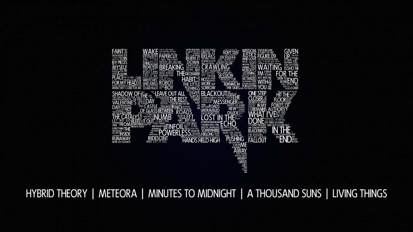 Linkin Park Typography Wallpaper for Desktop 1366x768