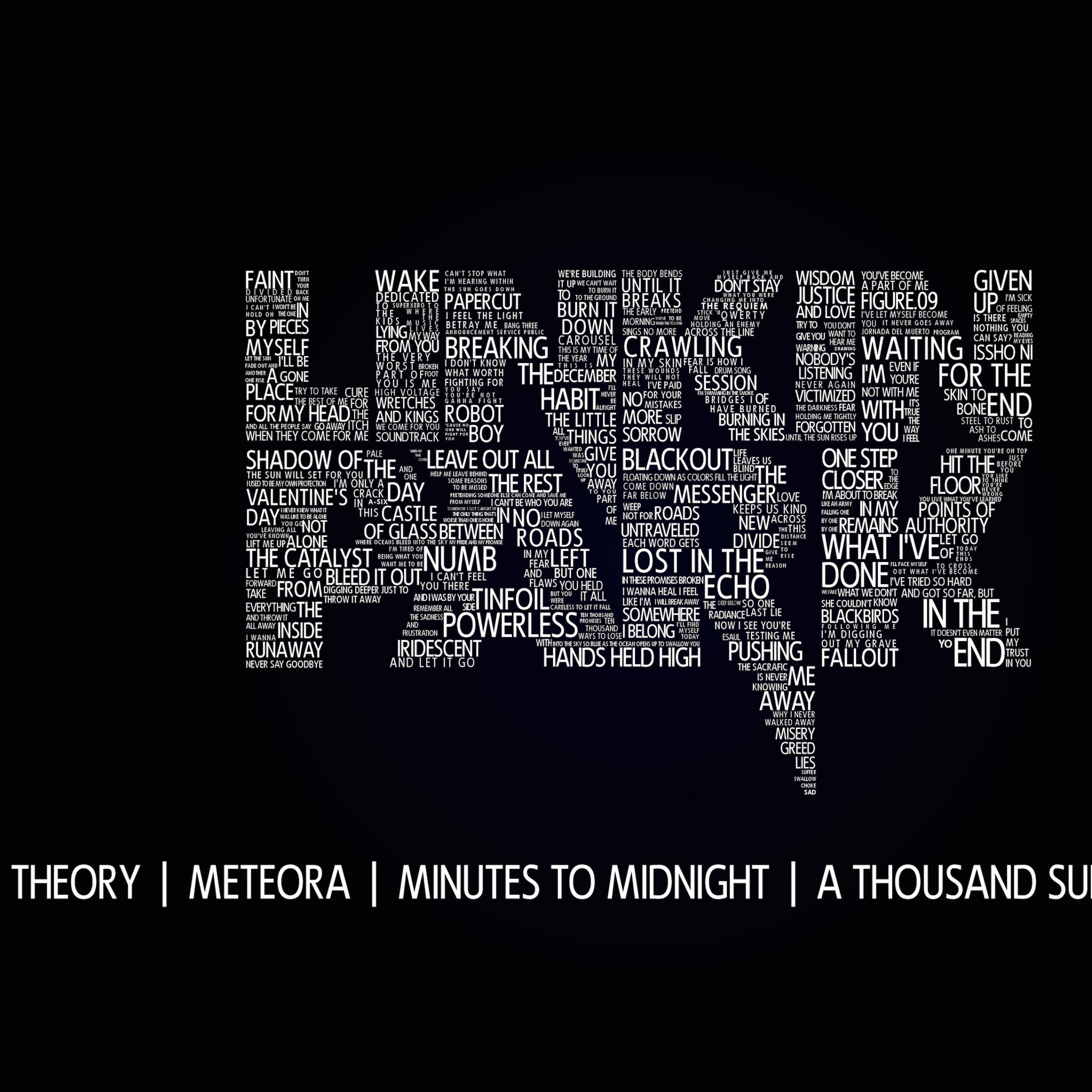 Linkin Park Typography Wallpaper for Apple iPad 3