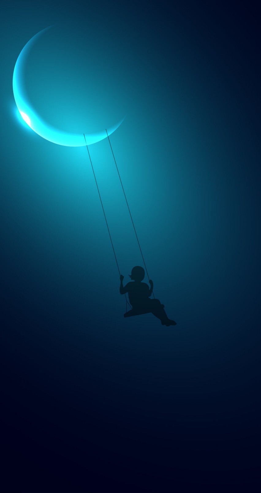 Little Girl Swinging on the Moon Wallpaper for Apple iPhone 6 / 6s