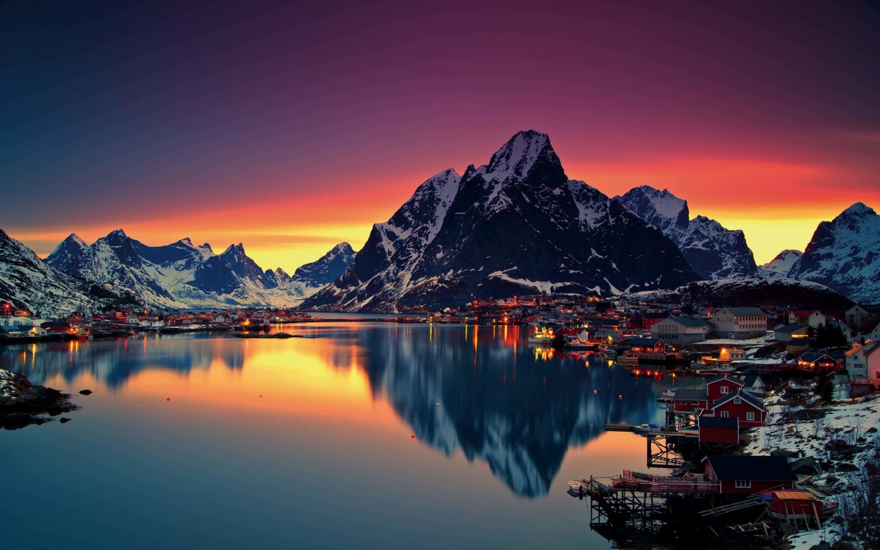 Lofoten Islands, Norway Wallpaper for Desktop 1280x800