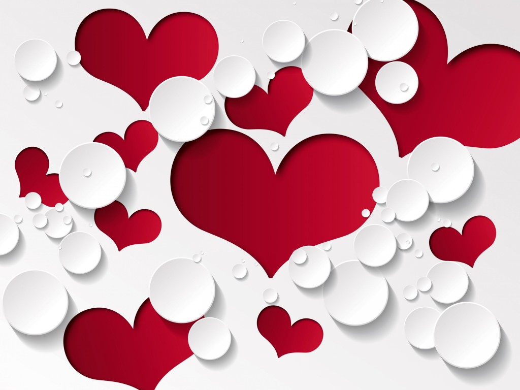 Love Heart Shaped Pattern Wallpaper for Desktop 1024x768