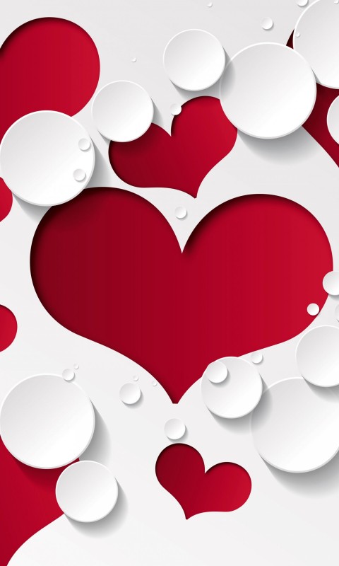 Love Heart Shaped Pattern Wallpaper for HTC Desire HD