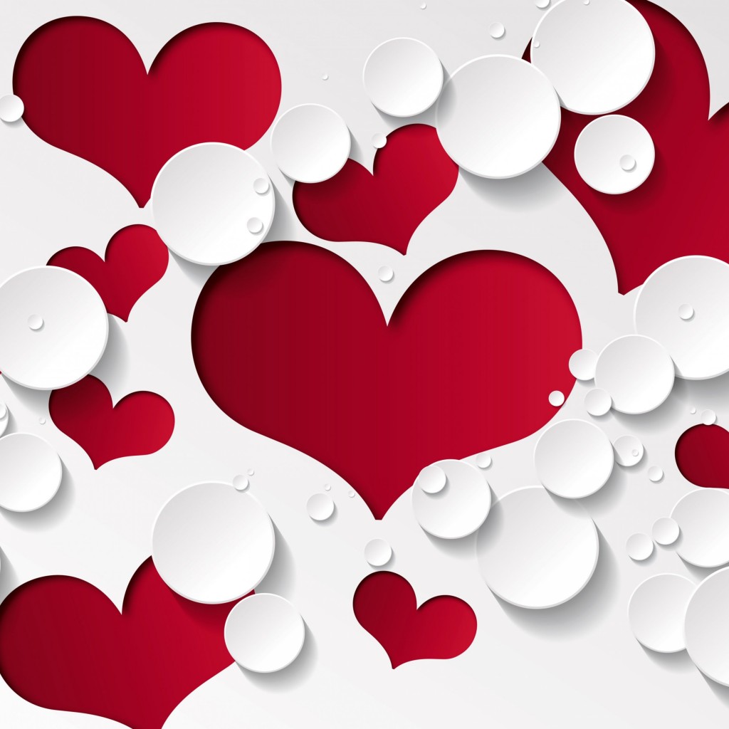 Love Heart Shaped Pattern Wallpaper for Apple iPad 2