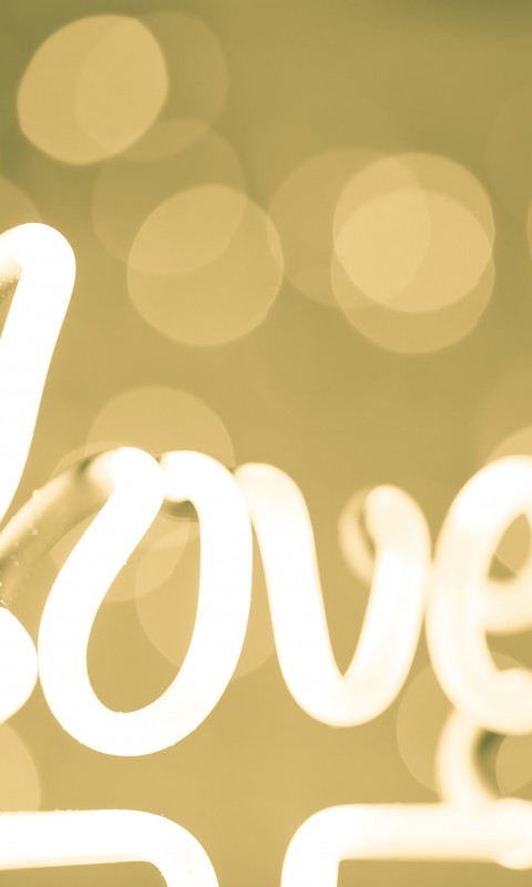Love Neon Light Typography Wallpaper for HTC Desire HD