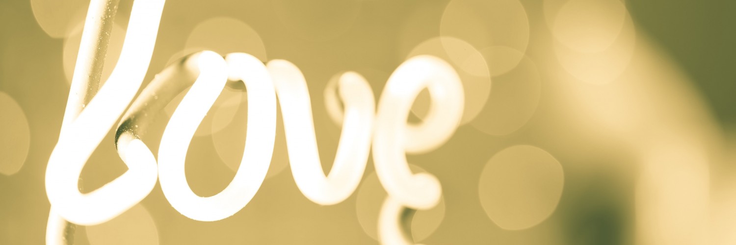 Love Neon Light Typography Wallpaper for Social Media Twitter Header