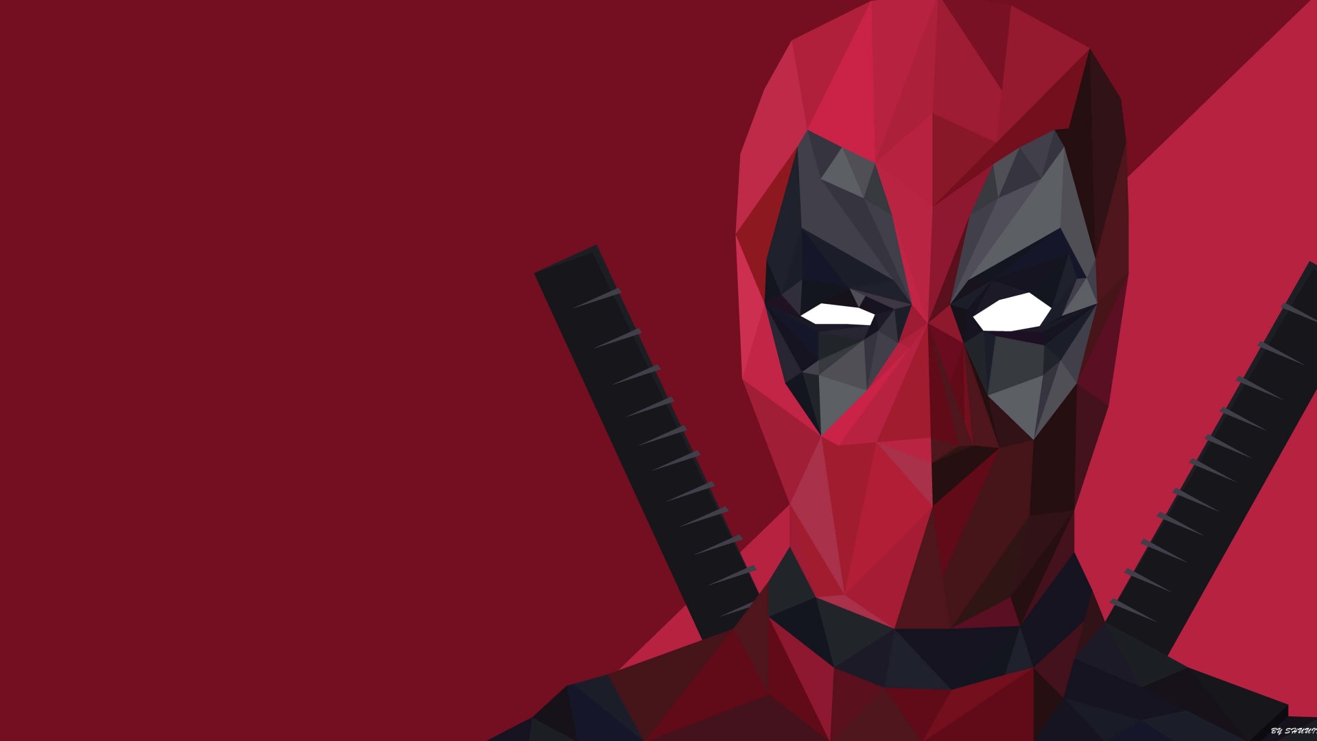 Low Poly Deadpool Wallpaper for Desktop 1920x1080