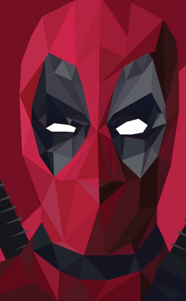 Low Poly Deadpool Wallpaper for Apple iPhone 4 / 4s