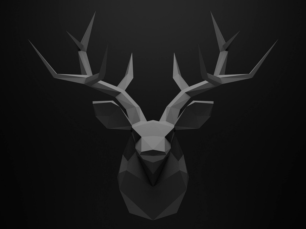 Low Poly Deer Head Wallpaper for Desktop 1024x768