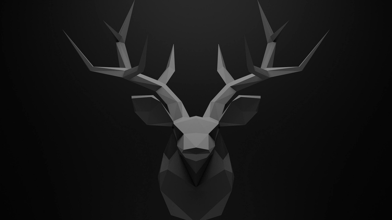 Low Poly Deer Head Wallpaper for Desktop 1280x720