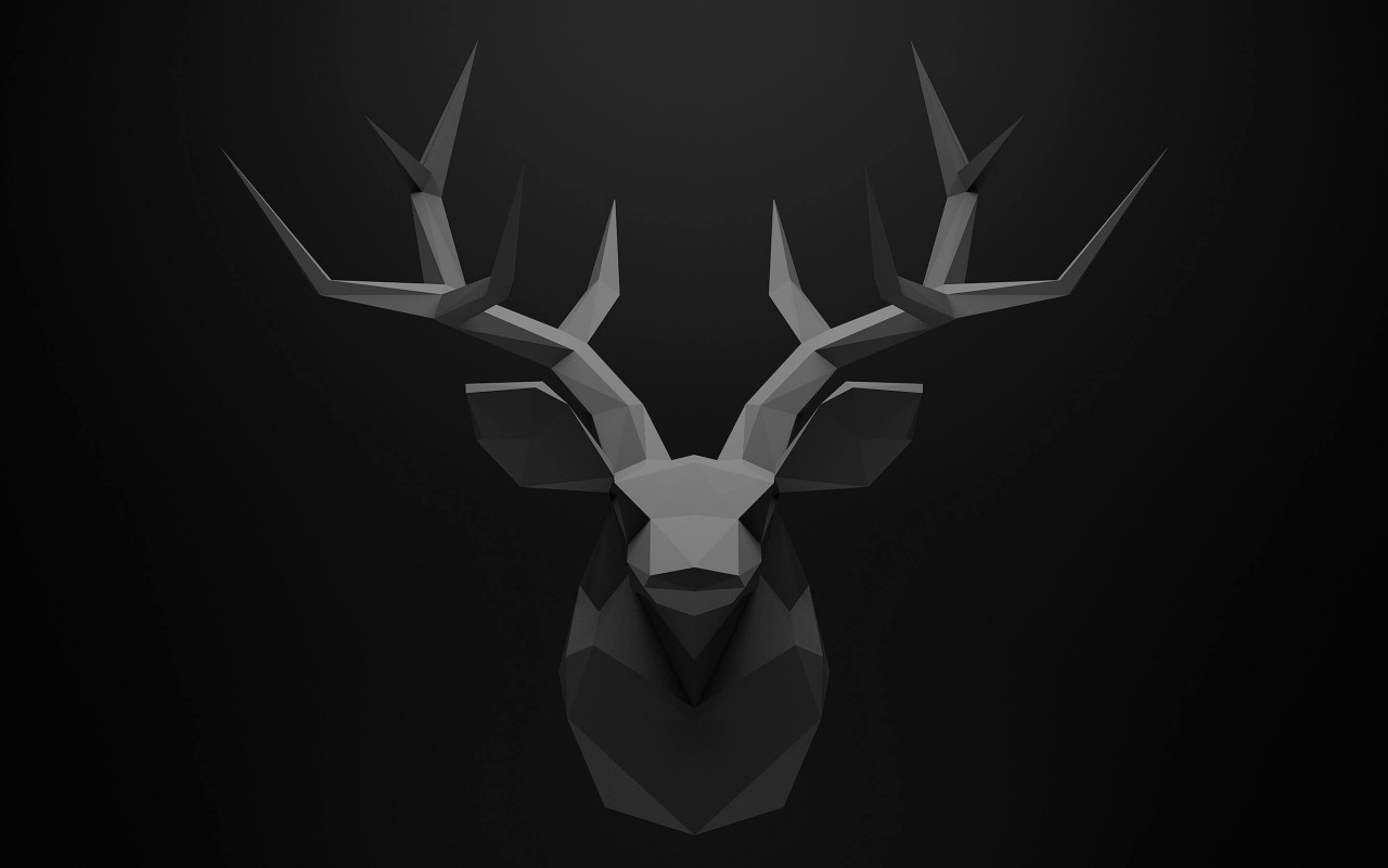 Low Poly Deer Head Wallpaper for Desktop 1280x800