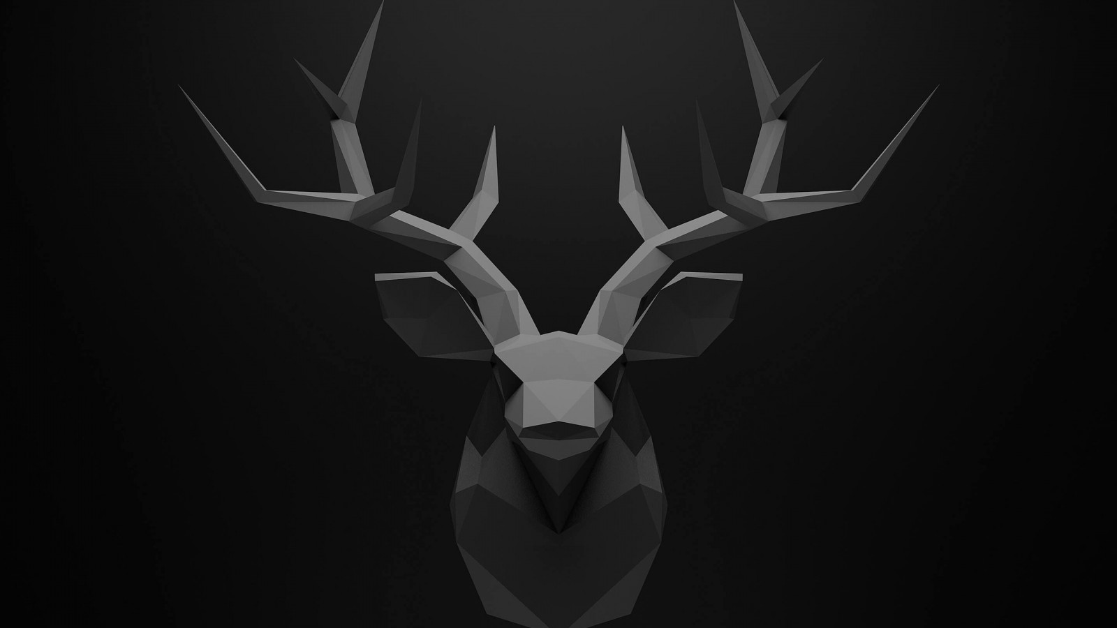 Low Poly Deer Head Wallpaper for Desktop 1600x900