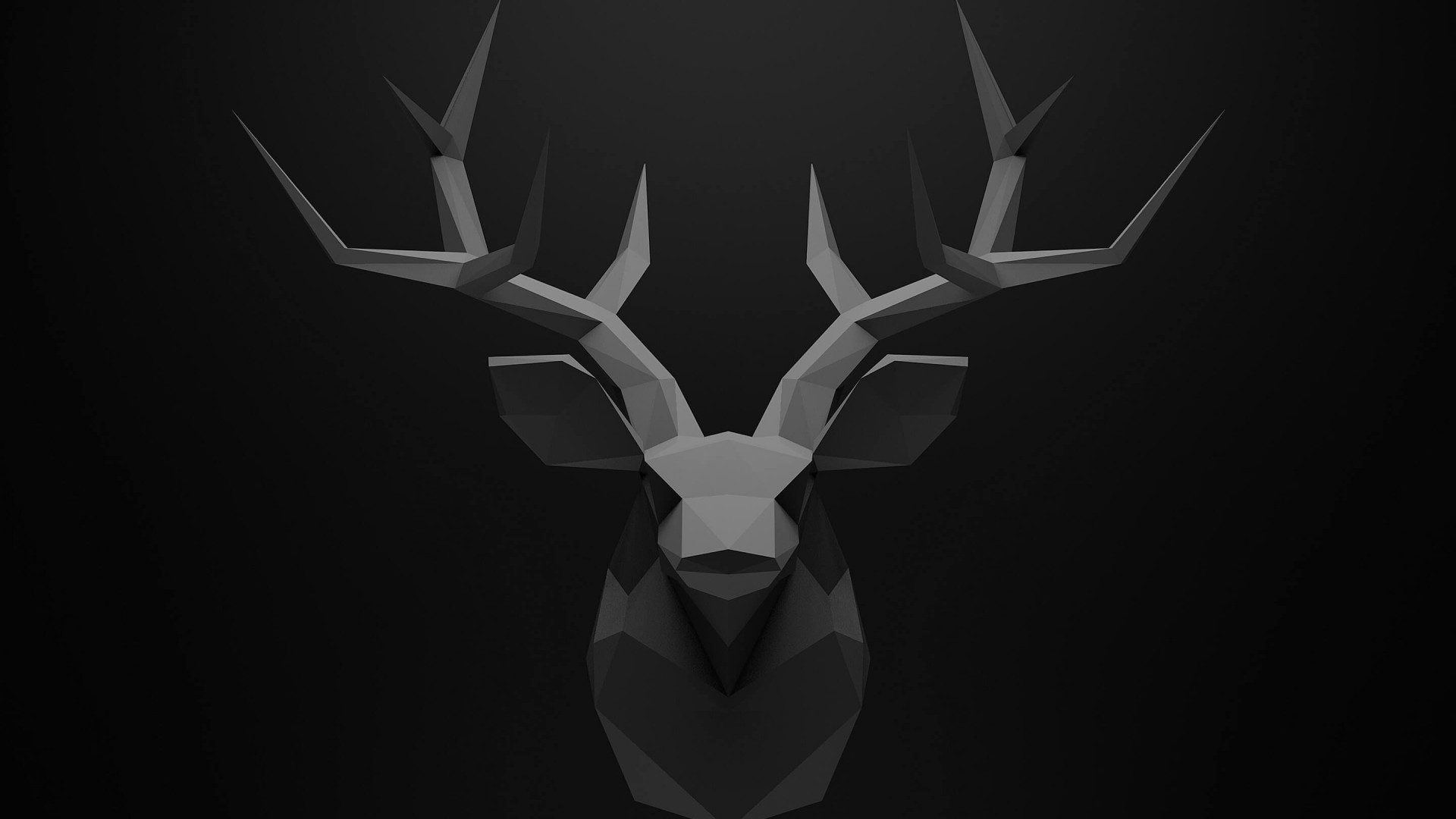 Low Poly Deer Head Wallpaper for Desktop 1920x1080