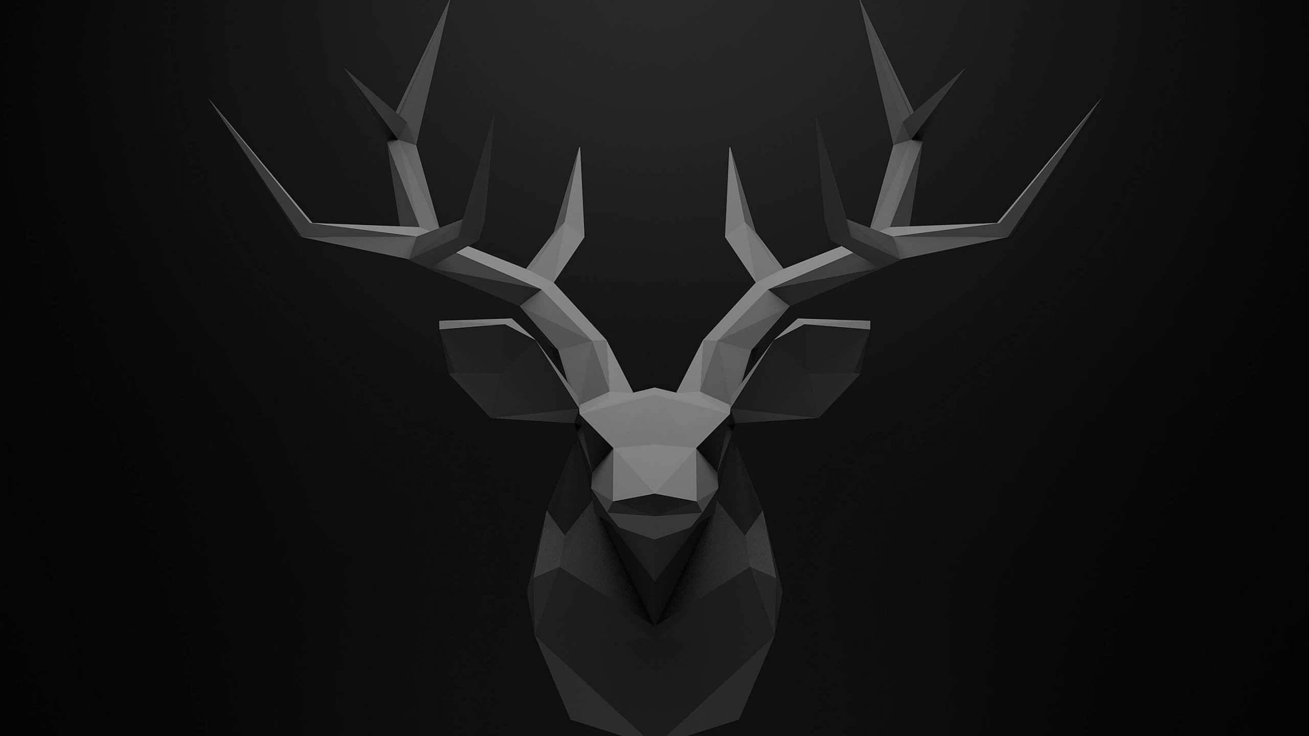 Low Poly Deer Head Wallpaper for Desktop 2560x1440