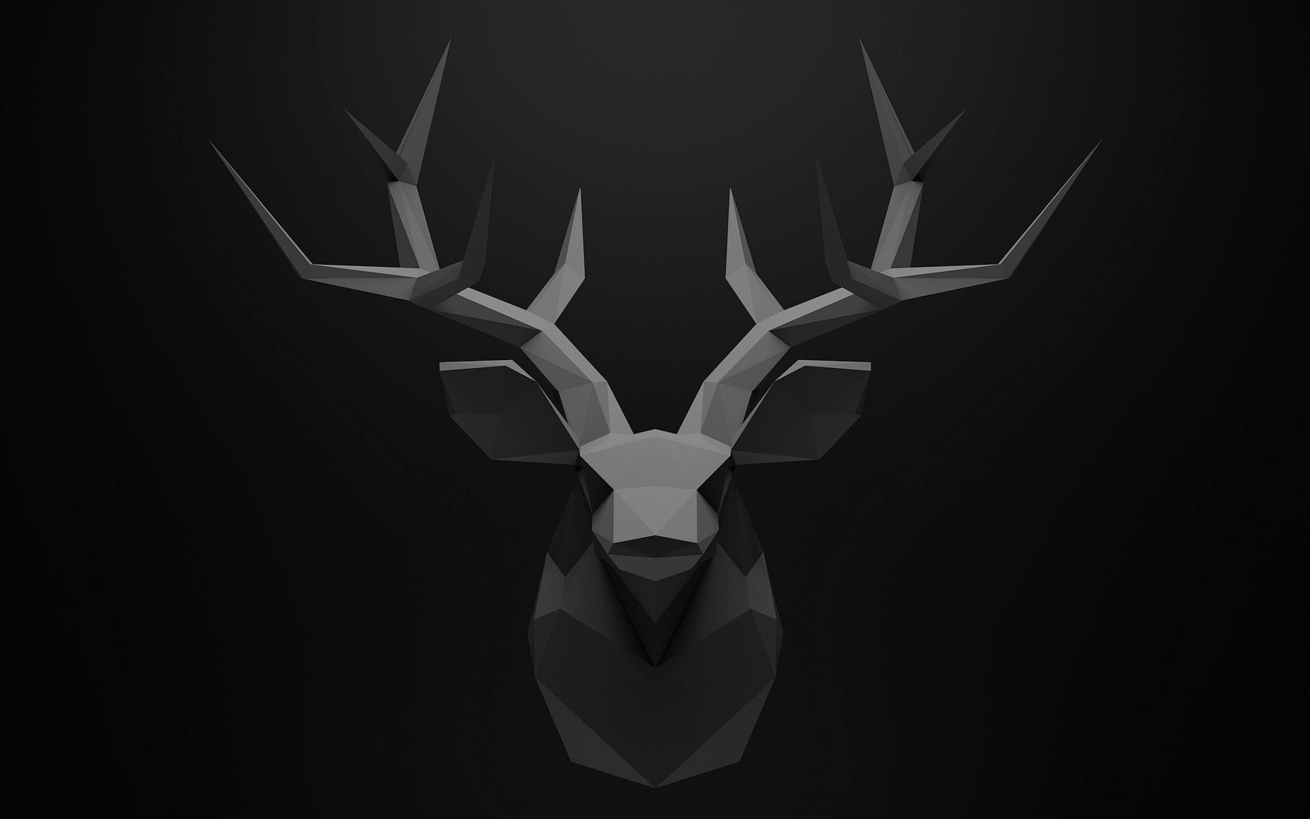 Low Poly Deer Head Wallpaper for Desktop 2560x1600
