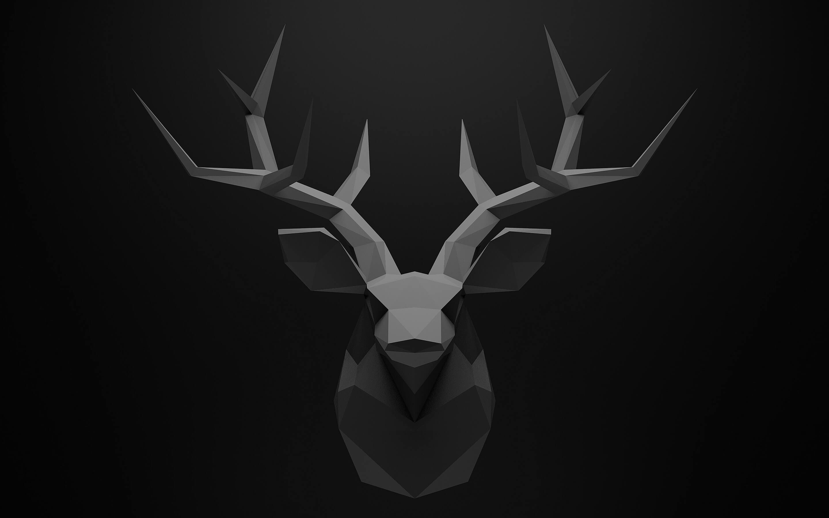 Low Poly Deer Head Wallpaper for Desktop 2880x1800