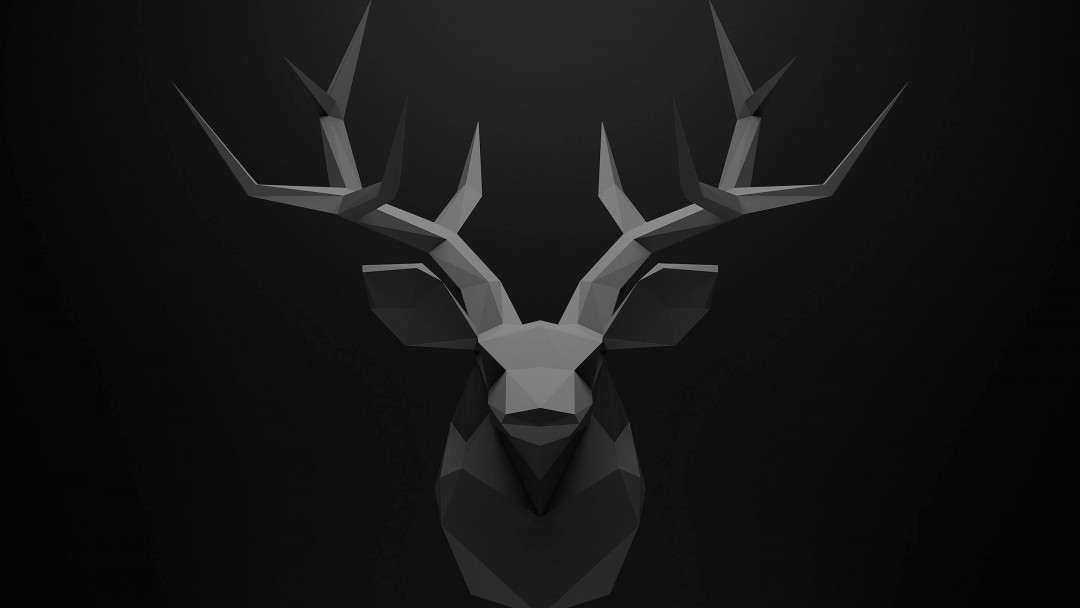 Low Poly Deer Head Wallpaper for Social Media Google Plus Cover