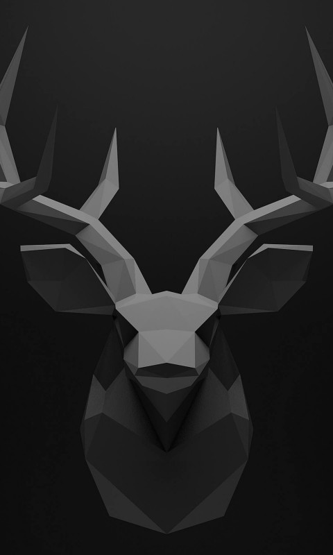 Low Poly Deer Head Wallpaper for HTC Desire HD