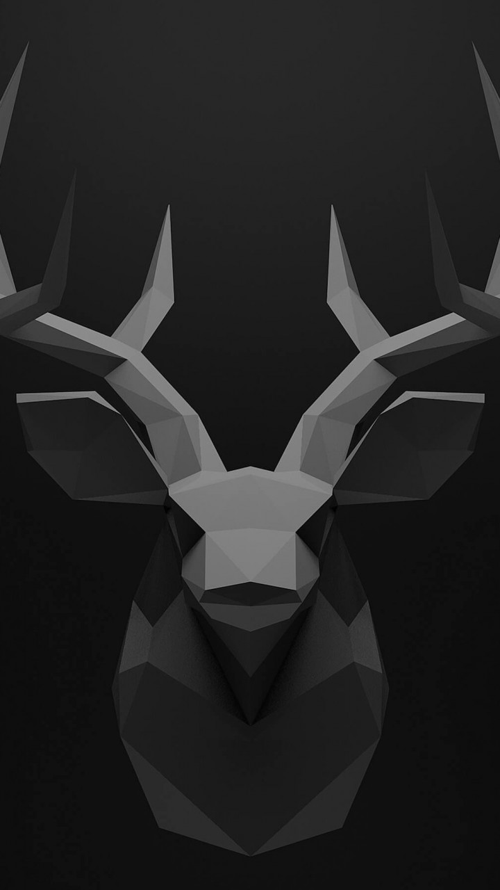 Low Poly Deer Head Wallpaper for HTC One mini