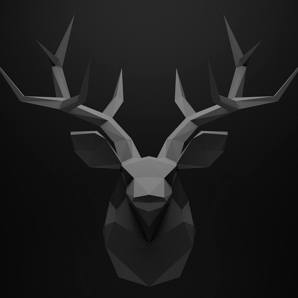 Low Poly Deer Head Wallpaper for Apple iPad 2
