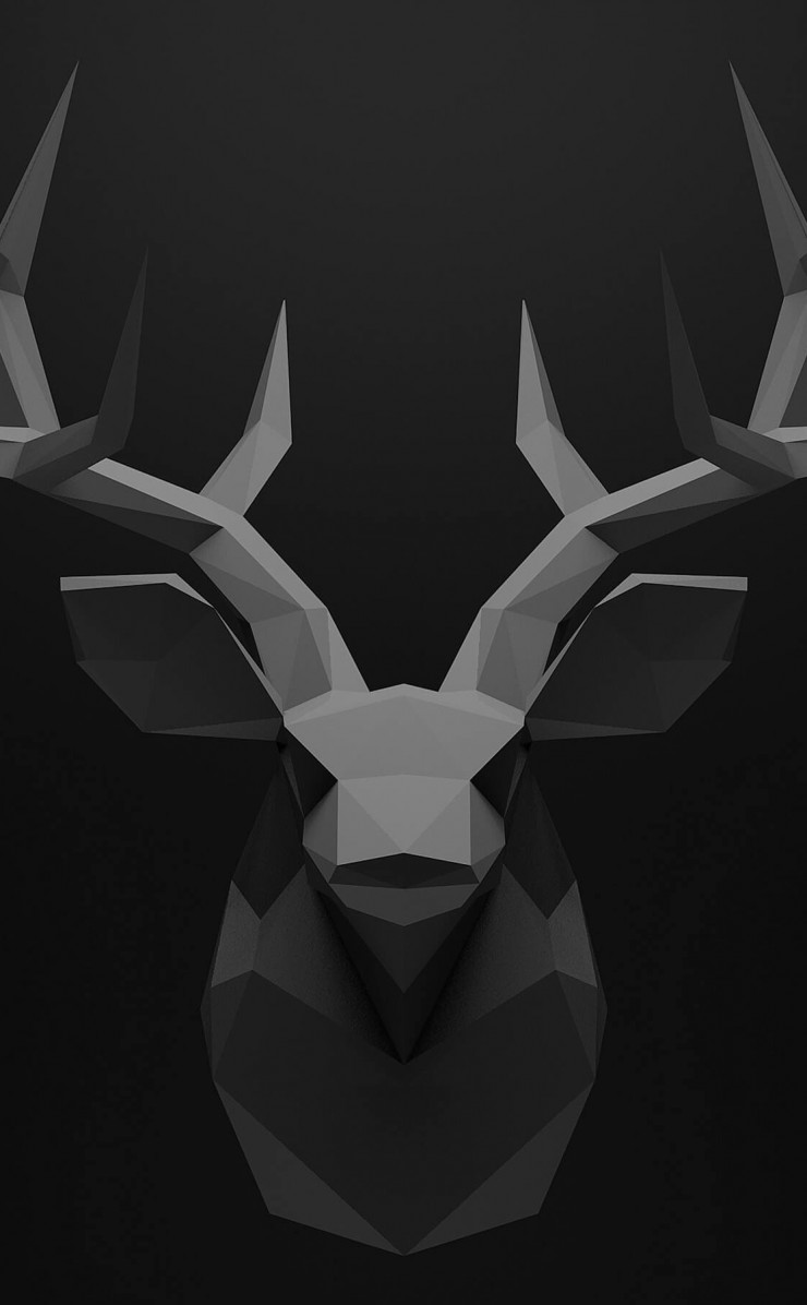 Low Poly Deer Head Wallpaper for Apple iPhone 4 / 4s