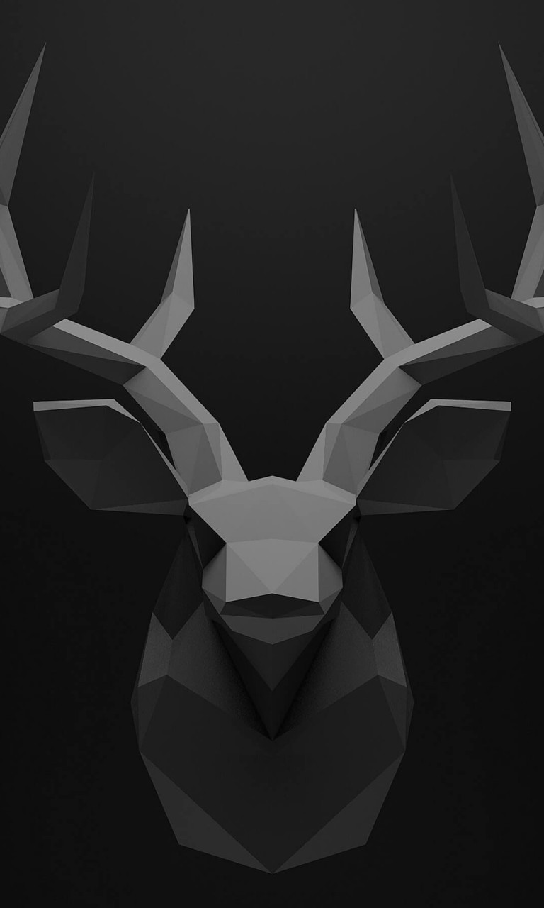 Low Poly Deer Head Wallpaper for Google Nexus 4