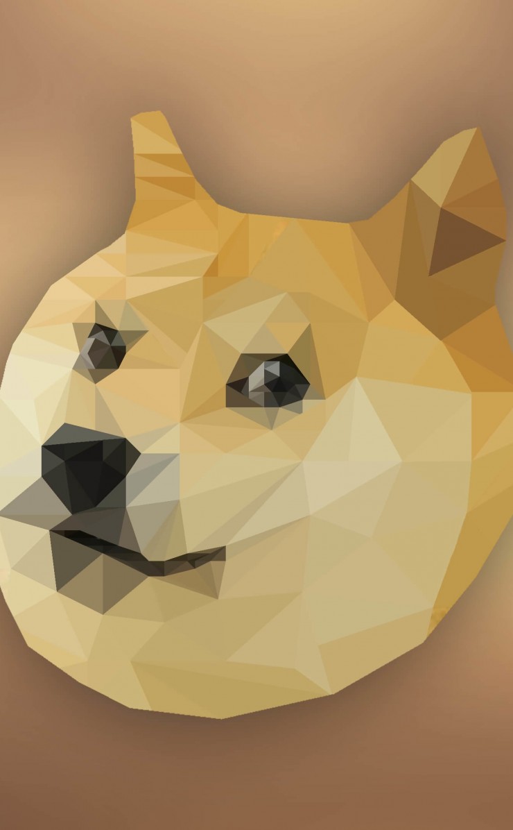 Low Poly Doge Wallpaper for Apple iPhone 4 / 4s