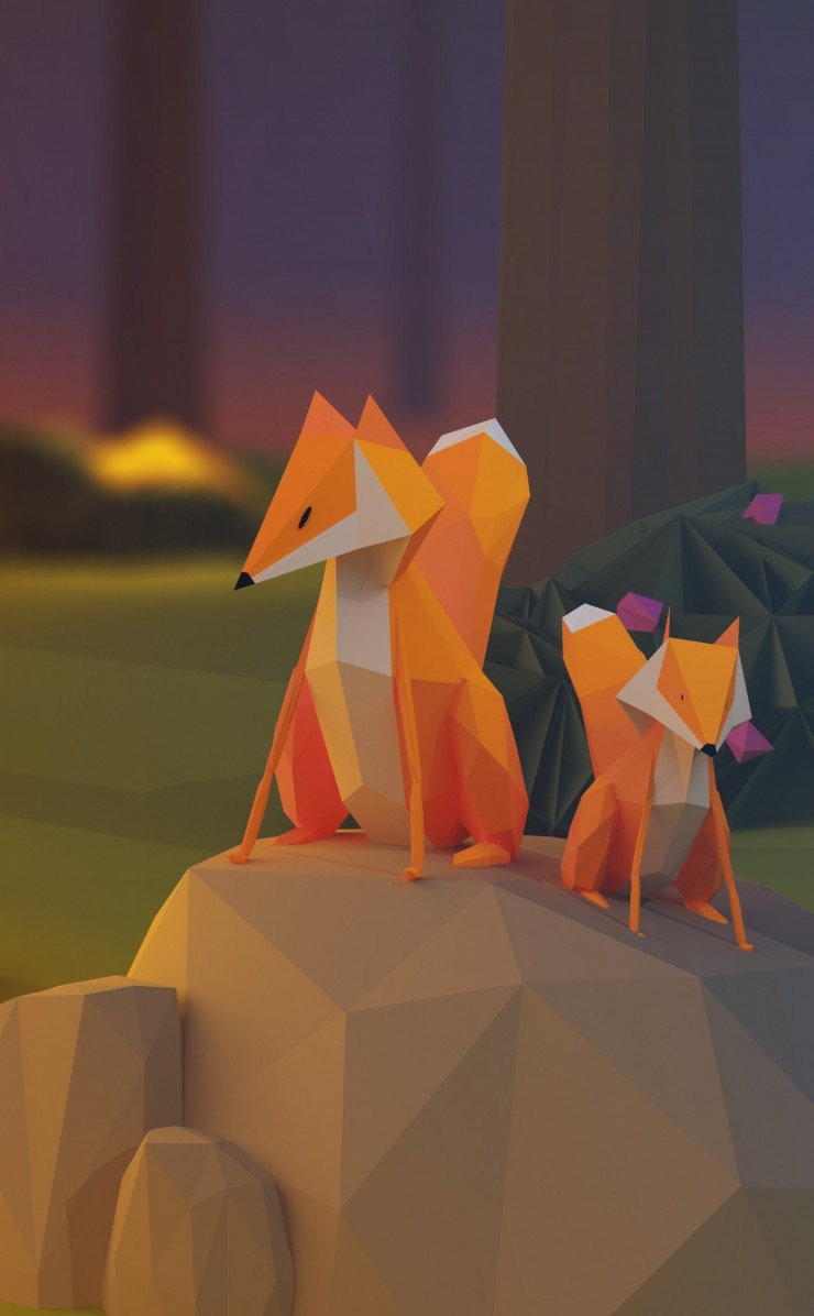 Low Poly Foxes Wallpaper for Apple iPhone 4 / 4s
