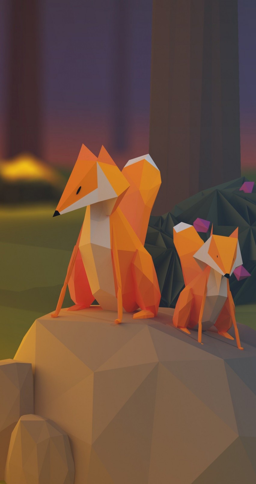 Low Poly Foxes Wallpaper for Apple iPhone 6 / 6s