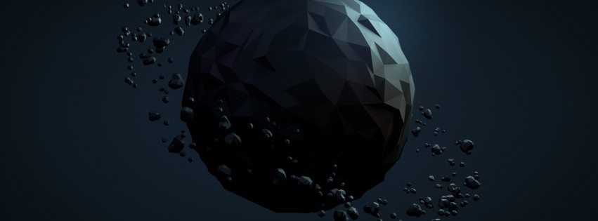 Low Poly Planet Wallpaper for Social Media Facebook Cover