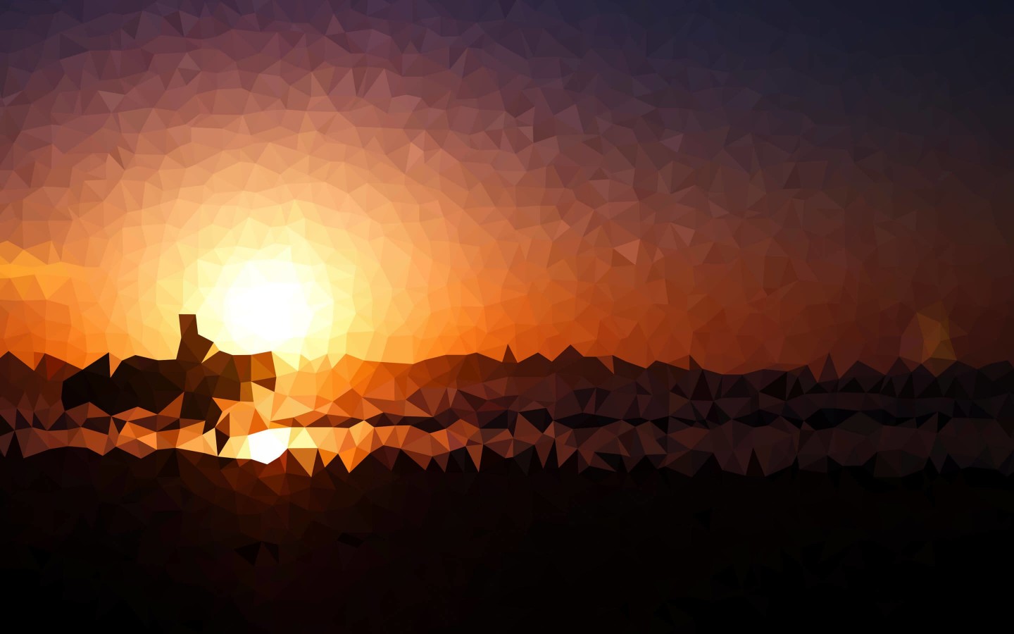 Low Poly Sunset Wallpaper for Desktop 1440x900