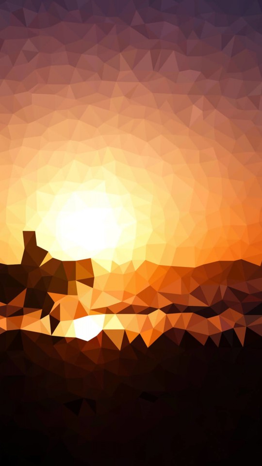Low Poly Sunset Wallpaper for SAMSUNG Galaxy S4 Mini