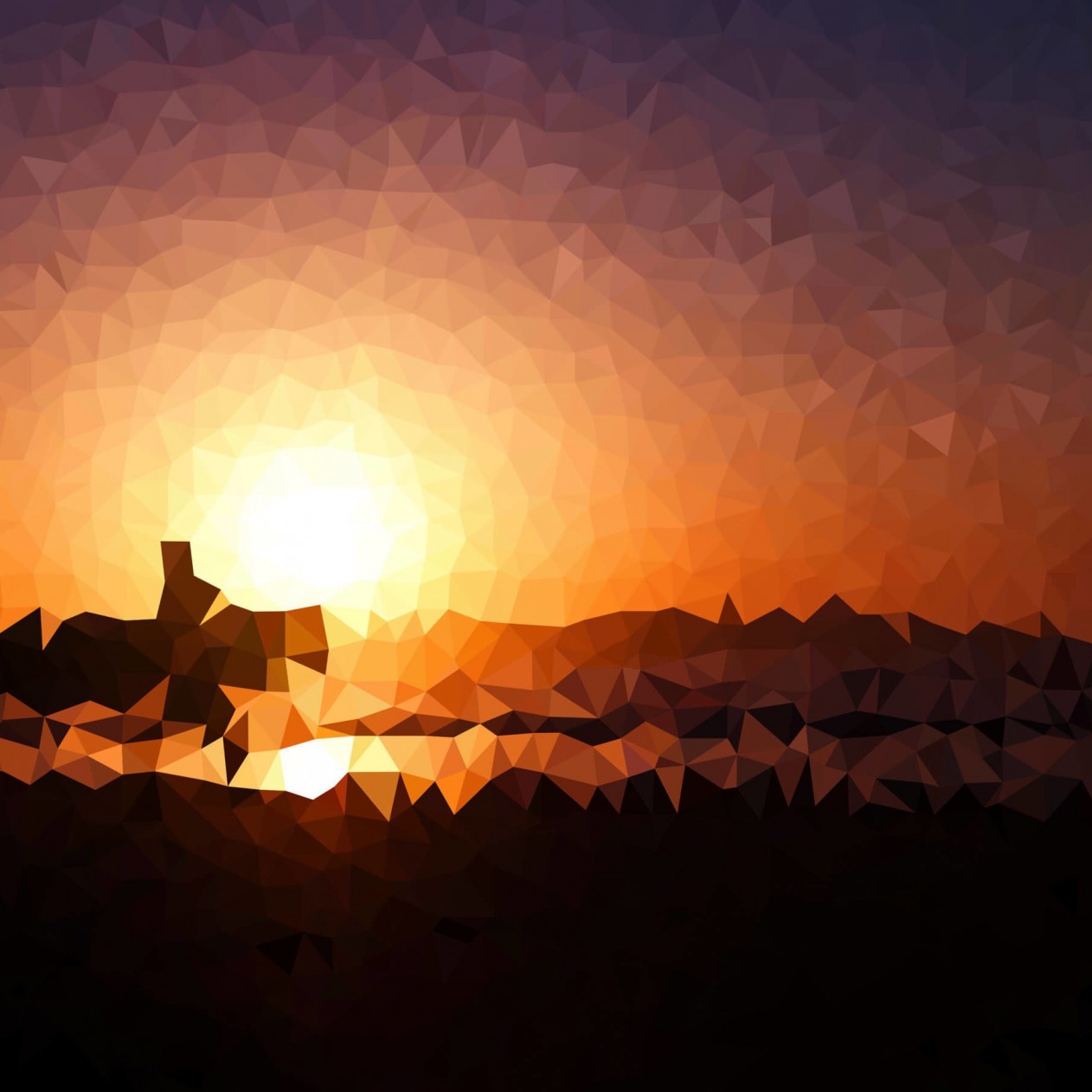 Low Poly Sunset Wallpaper for Apple iPad mini