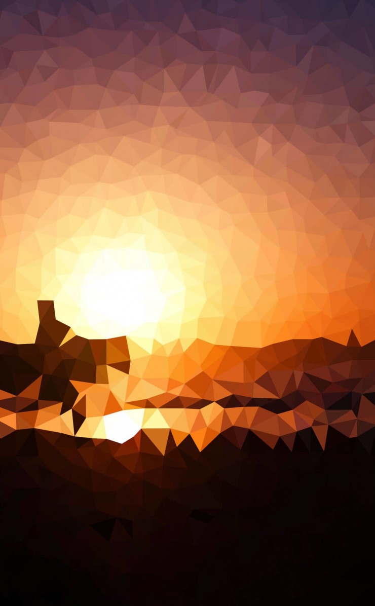 Low Poly Sunset Wallpaper for Apple iPhone 4 / 4s