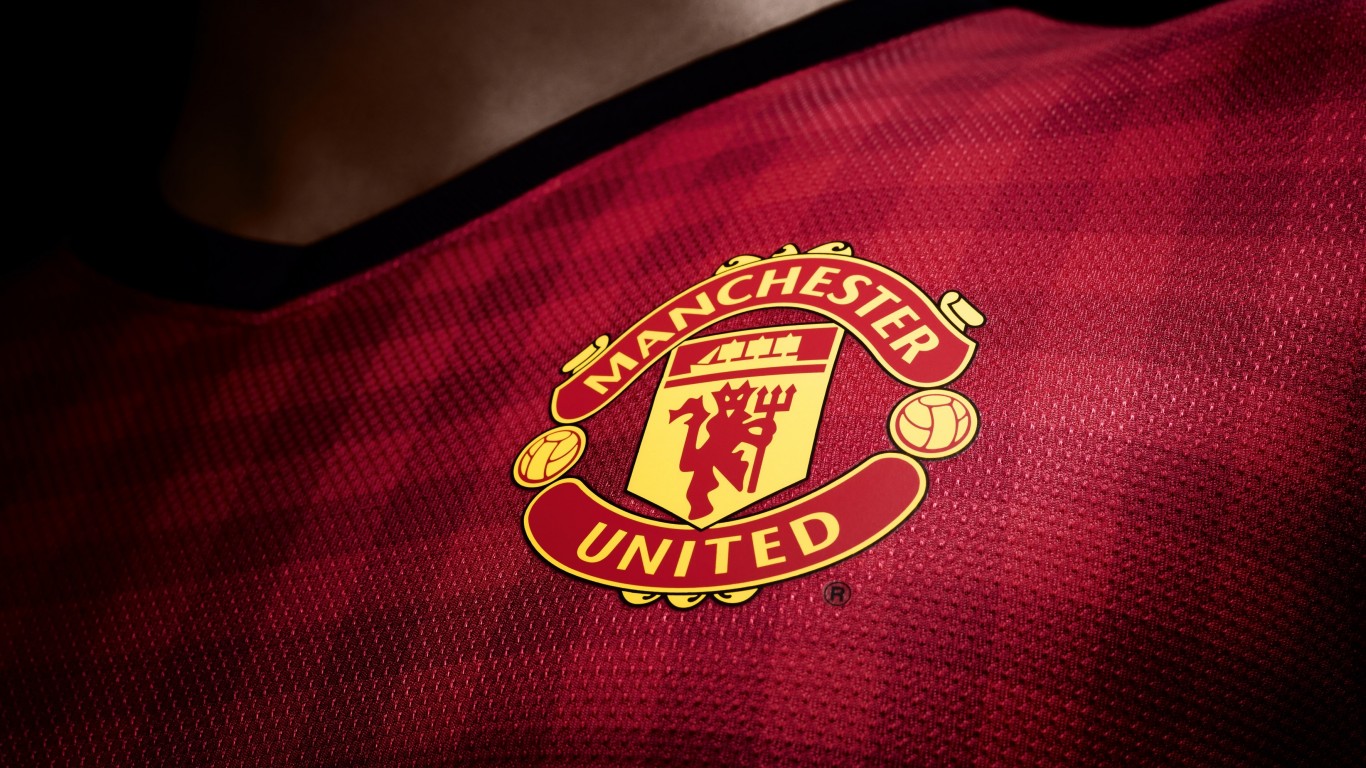 Manchester United Logo Shirt Wallpaper for Desktop 1366x768