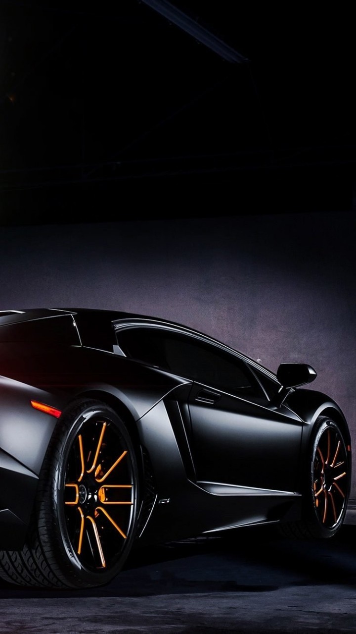 Matte Black Lamborghini Aventador on Vellano wheels Wallpaper for SAMSUNG Galaxy Note 2
