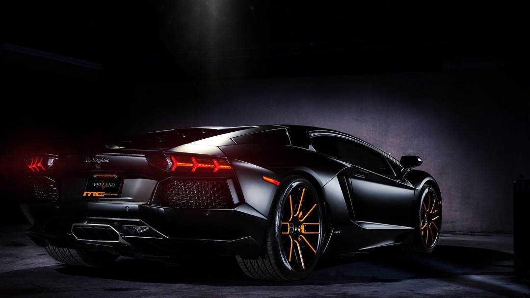 Matte Black Lamborghini Aventador on Vellano wheels Wallpaper for Social Media Google Plus Cover