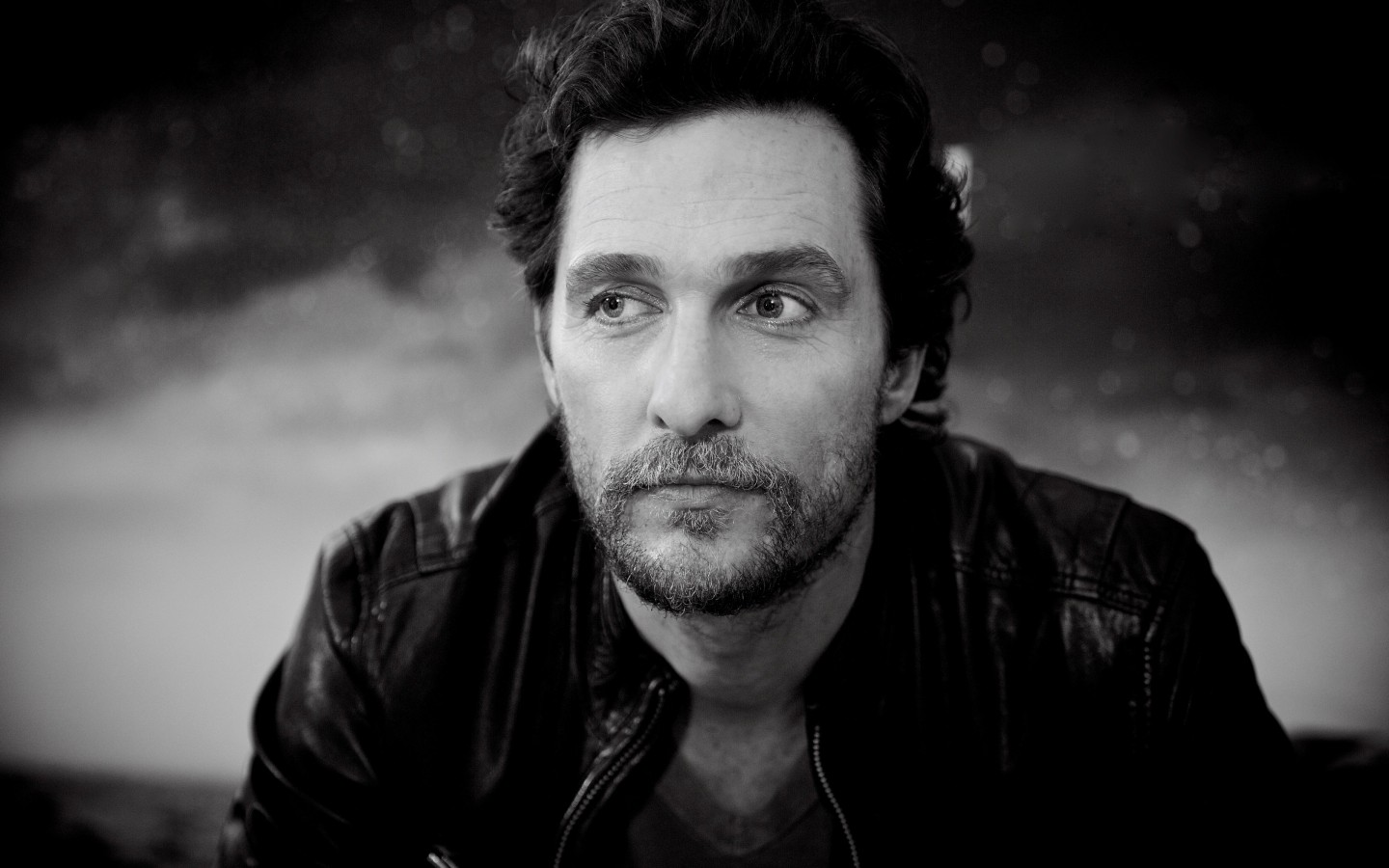 Matthew McConaughey Black & White Portrait Wallpaper for Desktop 1440x900