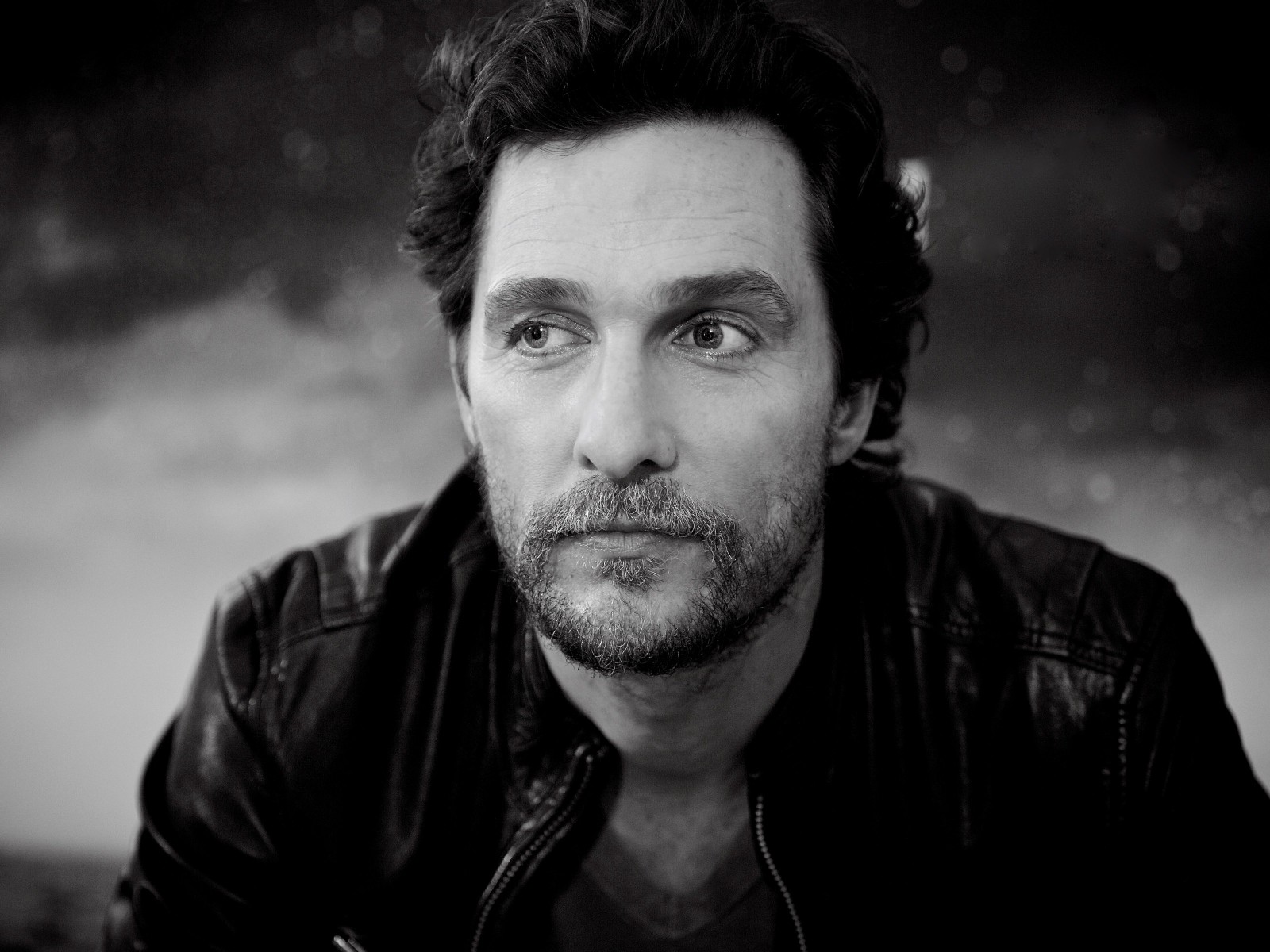 Matthew McConaughey Black & White Portrait Wallpaper for Desktop 1600x1200