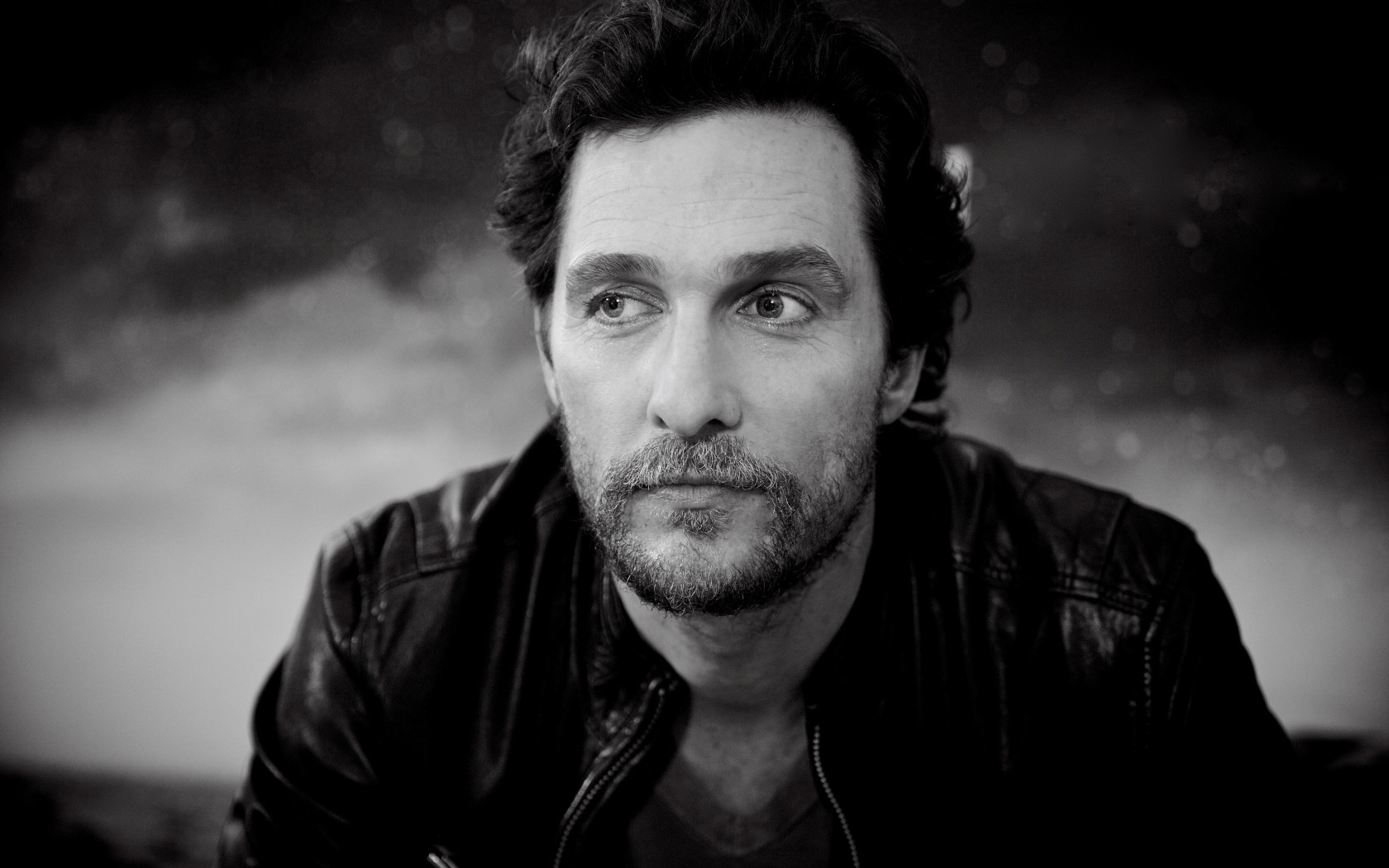 Matthew McConaughey Black & White Portrait Wallpaper for Desktop 1680x1050