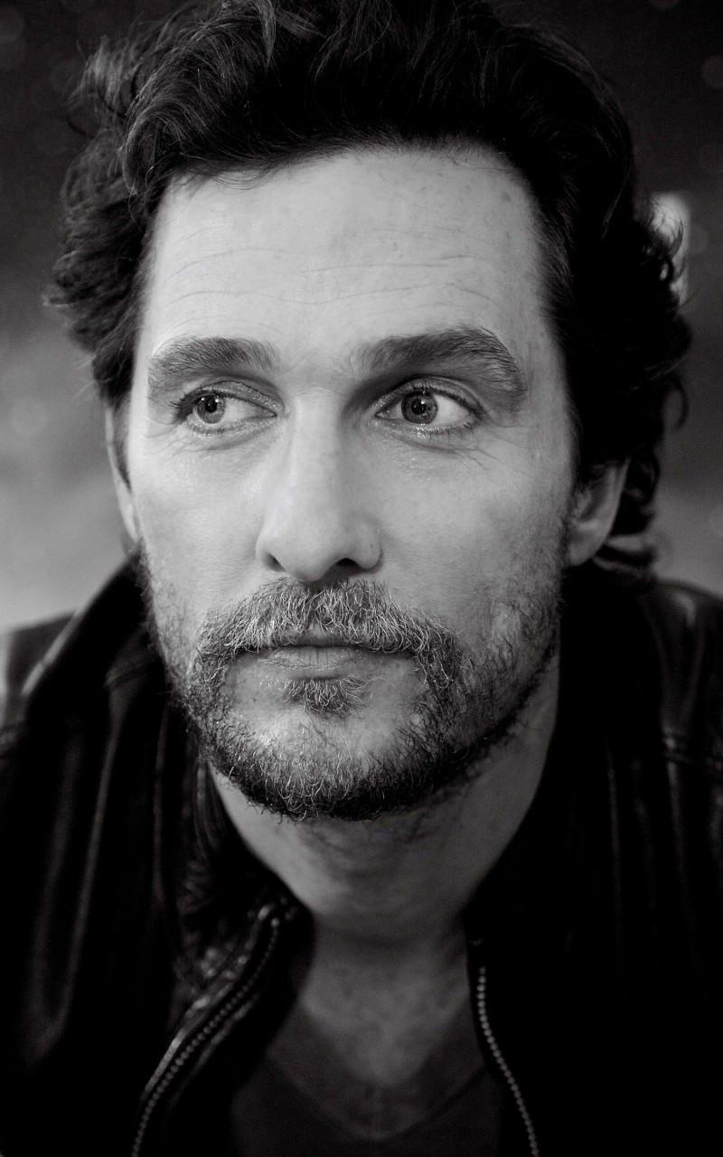 Matthew McConaughey Black & White Portrait Wallpaper for Amazon Kindle Fire HD