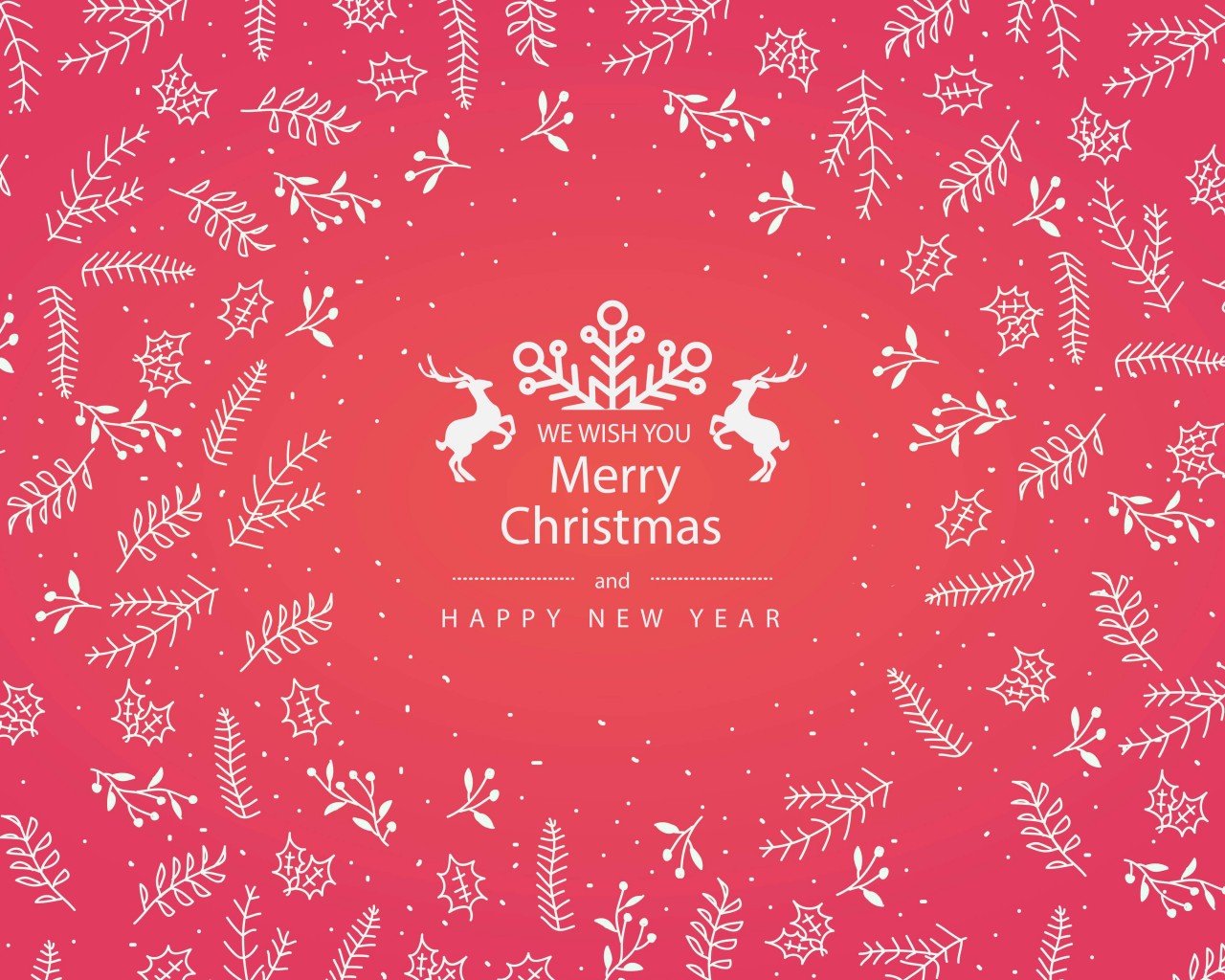 Merry Christmas Floral Wallpaper for Desktop 1280x1024
