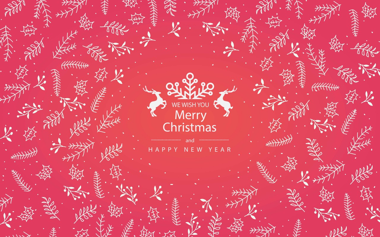 Merry Christmas Floral Wallpaper for Desktop 1280x800