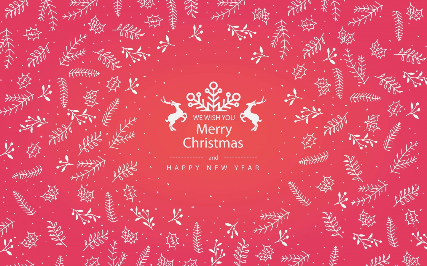 Merry Christmas Floral Wallpaper for Desktop 1440x900