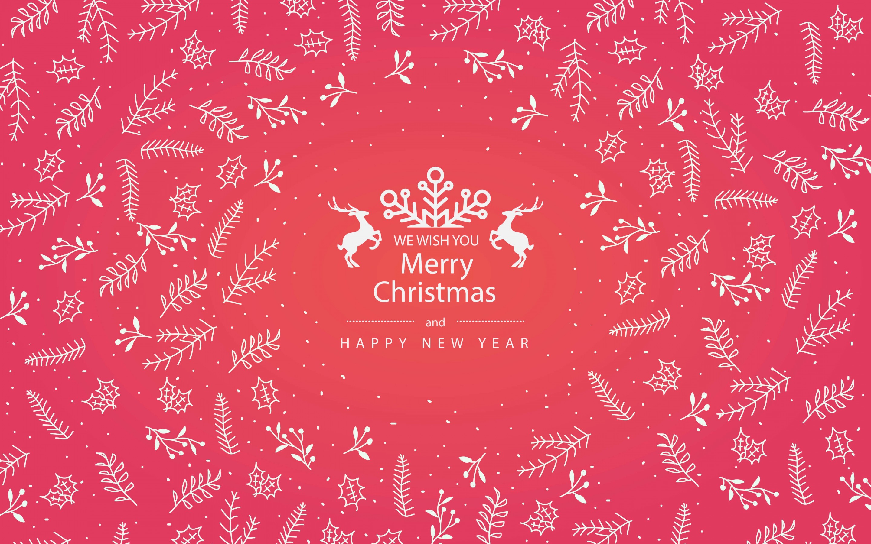 Merry Christmas Floral Wallpaper for Desktop 2880x1800